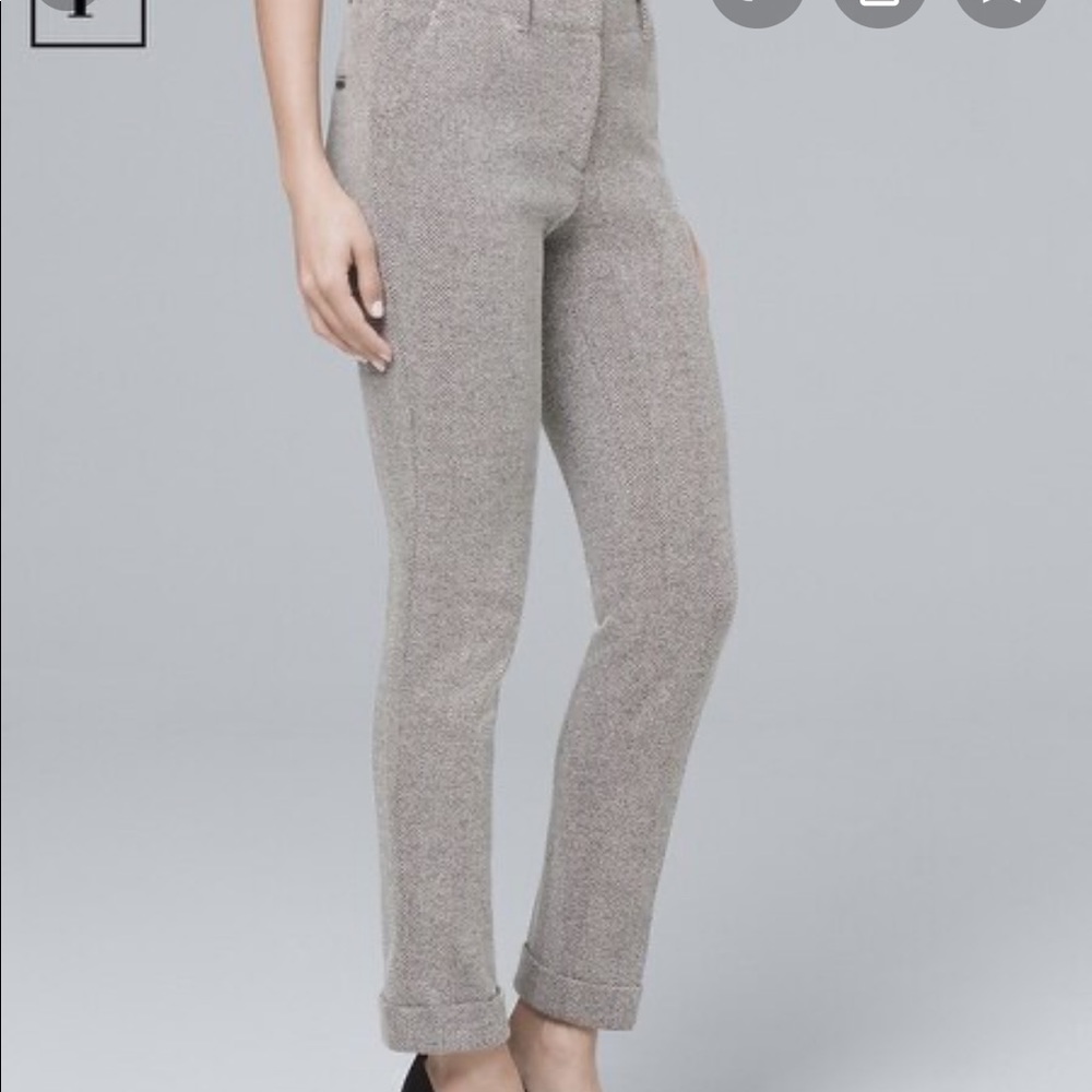 WHBM effortless girlfriend herringbone pants 10